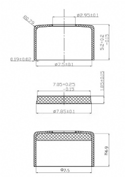 7.5mmx4.9mm aluminium caps